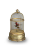 A small vintage circular single singing bird-in-cage, by Bontems