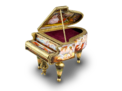 Vintage enamel and gilt metal grand piano musical box