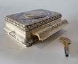 Stunning silver gilt and enamel fusee singing bird box by Jacques Bruguier 