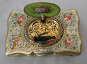 Antique Charles Bruguier singing bird box, fusee movement, silver gilt and enamel case