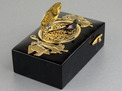 Tortoiseshell and gilt metal singing bird box, by Bontems