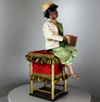 Antique black accordion player musical automaton, by Gustave Vichy