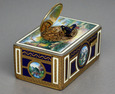 vintage gilt metal and full pictorial enamel singing bird box, by Karl Griesbaum