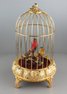 Gilt metal small double singing birds-in-cage, by Elpa