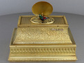 Gilt metal singing bird jewellery casket, by Flajoulot