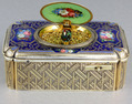 Antique silver-gilt and enamel singing bird box, by Charles Bruguier