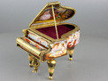 Vintage enamel and gilt metal grand piano musical box