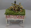 Antique silver plated intermittent-singing bird table jardiniere-on-stand, by Bontems