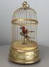 A small vintage circular single singing bird-in-cage, by Bontems