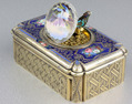 Antique silver-gilt and enamel singing bird box, by Charles Bruguier