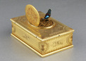 A very fine antique gilt bronze singing bird box, most certainly by Bontems