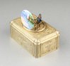 Antique Gilt metal and pictorial enamel Singing Bird Box, by Bontems