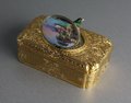 Antique silver-gilt and pictorial enamel Fusee singing bird box, with melodic notational birdsong, by Charles Bruguier