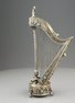 Antique Silver-gilt and mottled green agate mounted musical harp