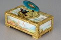 Gilt metal and painted ivory panel singing bird box, by C. H. Marguerat