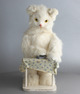 A vintage white cat ironing automaton, by Roullet & Decamps