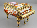 Vintage enamel and gilt metal grand piano musical box