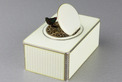  Silver and full cream guilloche enamel singing bird box