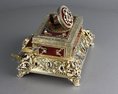 Silver gilt, enamel, pearl and noir garnet-mounted singing bird box