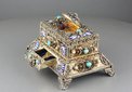 Silver gilt, enamel, pearl and turquoise mounted singing bird box, by Karl Griesbaum