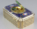 Antique silver-gilt and enamel singing bird box, by Charles Bruguier