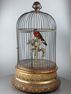 Antique large single singing bird-in-cage, by Jean Phalibois