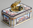 Vintage silver and full pictorial enamel singing bird box, by Karl Griesbaum