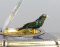 Antique silver-gilt and enamel singing bird box, by Charles Bruguier