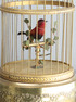 A small vintage circular single singing bird-in-cage, by Bontems