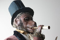 Antique standing monkey smoker automaton, by Gustave Vichy