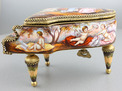 Vintage enamel and gilt metal grand piano musical box