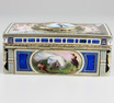 Exceptional silver and full pictorial enamel singing bird box, by Karl Griesbaum