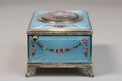 Silver and full-enamel body singing bird box, Stamped and Retailed from 'Le Palais Royal'