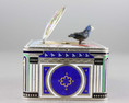 A very fine Sterling silver gilt, enamel and pictorial enamel singing bird box, by Karl Griesbaum