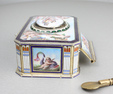 Vintage silver and full pictorial enamel singing bird box, by Karl Griesbaum