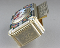 Antique silver-gilt and pictorial enamel Fusee singing bird box, by Charles Bruguier