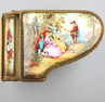 Antique gilt metal and pictorial enamel grand piano-form Musical Box