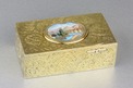 Antique silver-gilt and pictorial enamel singing bird box, by Rochat