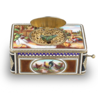 Silver-gilt and pictorial enamel singing bird box, by Karl Griesbaum