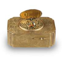 Antique Gilt bronze singing bird box, by Flajoulot