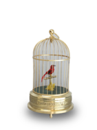 A small single singing bird-in-cage, by Karl Griesbaum