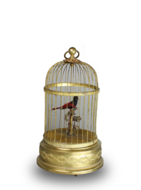 A small singing bird-in-cage, by Bontems