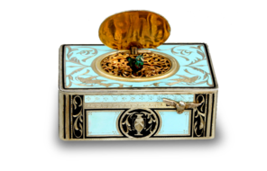 Vintage silver-gilt and two-tone enamelled singing bird box, by Karl Griesbaum