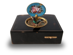 Gold and Tortoiseshell Singing Bird Box by Rochat