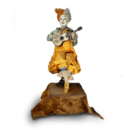 Antique Guitar playing Clown musical automaton, by Leopold Lambert