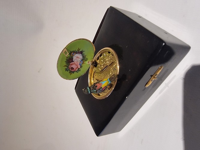 Gold and Tortoiseshell Singing Bird Box by Rochat