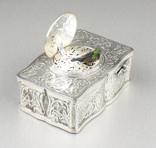 Silver singing bird box, by Karl Griesbaum