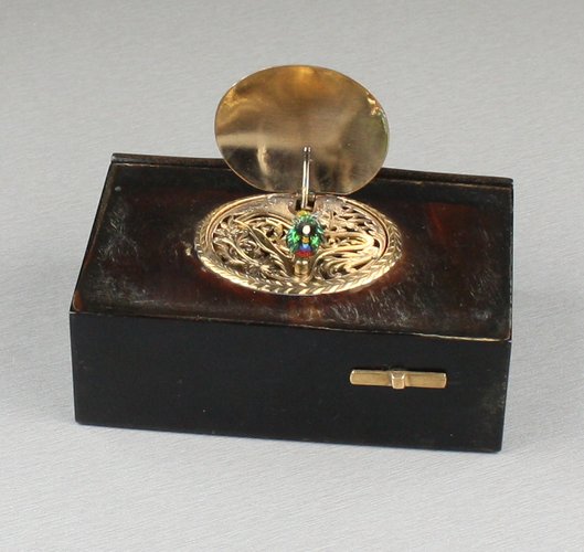 Antique Tortoiseshell and gilt metal singing bird box, by Bontems