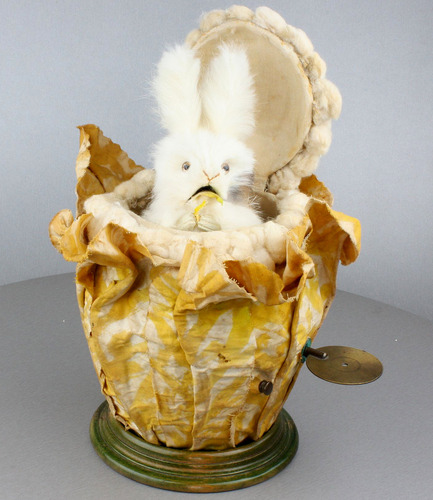 Antique rabbit-in-cauliflower musical automaton, by Roullet & Decamps