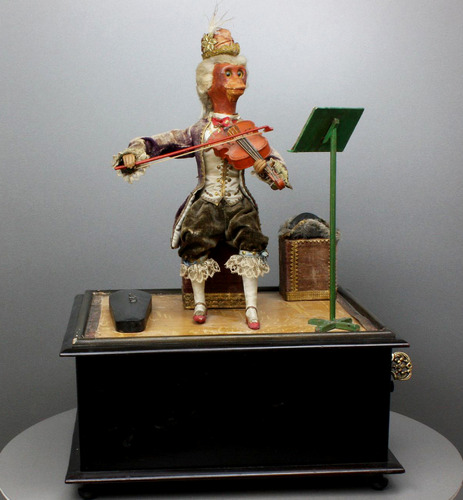 Antique monkey violinist musical automaton, most probably by J. Phalibois